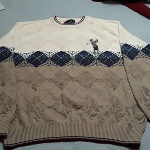 Mens Golf Emblem Sweater Sz L
